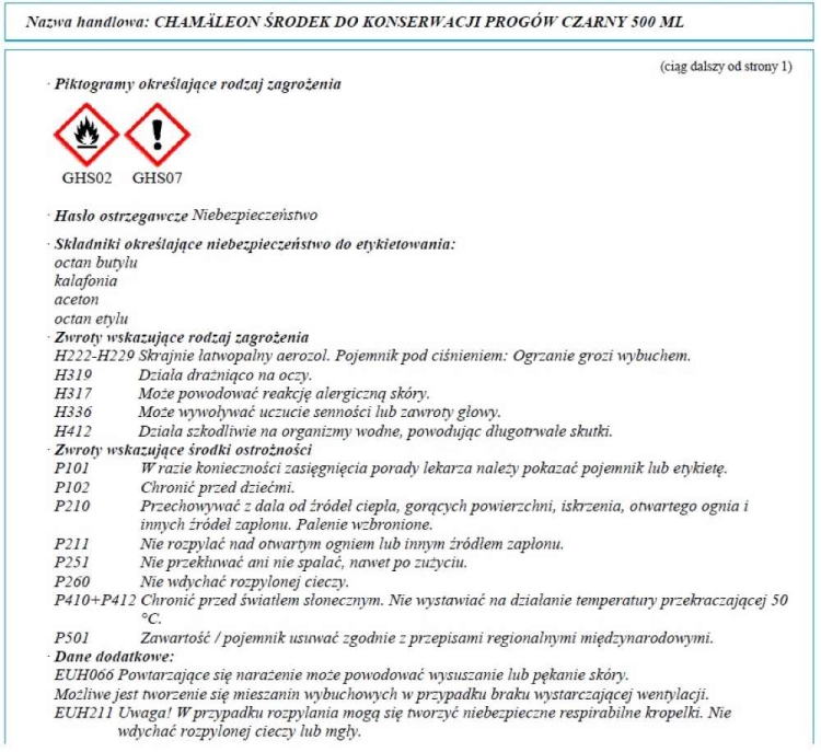 Baranek czarny spray 0,5L Chamaleon CH 37034