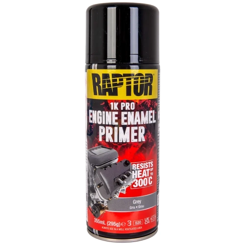 Podkład do silnika szary spray 355 ml odporny na temperaturę do 300°C RAPTOR Engine Enamel U-POL REEPG/AL