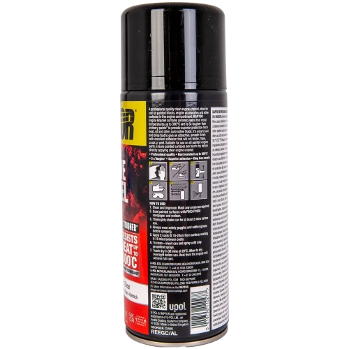 Lakier do silnika bezbarwny połysk spray 364 ml odporny na temperaturę do 300°C RAPTOR Engine Enamel U-POL REEGC/AL