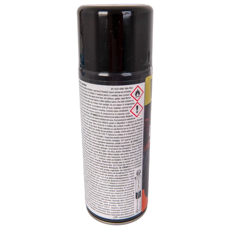 Lakier do orurowania i podwozi czarny satynowy spray 366 ml odporny na temperaturę do 120°C RAPTOR Roll Bar & Chassis U-POL RRBSB/AL