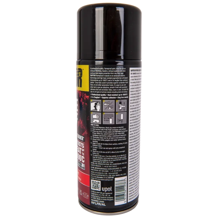 Lakier w sprayu do układów wydechowych żaroodporny 1000°C RFLFR/AL Raptor Czerwony Mat