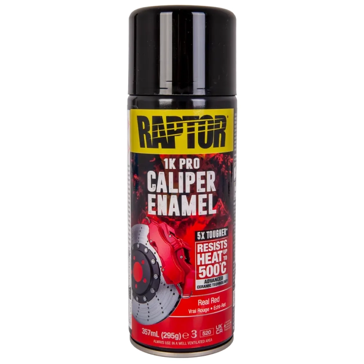 Lakier do zacisków czerwony spray 357 ml odporny na temperaturę do 500°C RAPTOR Caliper Enamel U-POL RCERR/AL