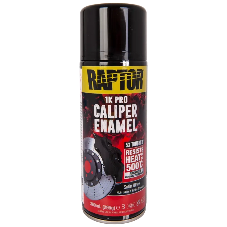 Lakier do zacisków czarny satynowy spray 360 ml odporny na temperaturę do 500°C RAPTOR Caliper Enamel U-POL RCESB/AL
