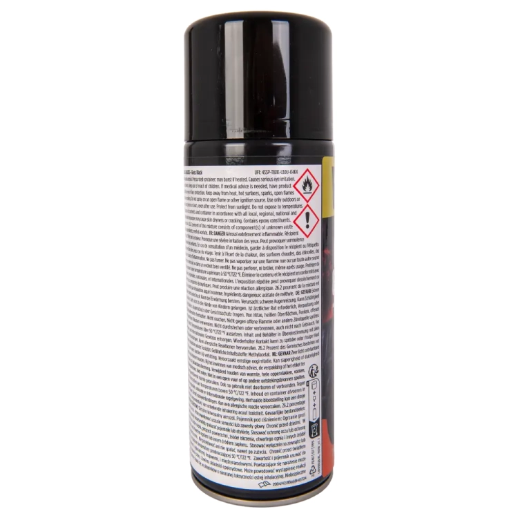 Lakier do orurowania i podwozi czarny połysk spray 366 ml odporny na temperaturę do 120°C RAPTOR Roll Bar & Chassis U-POL RRBGB/AL