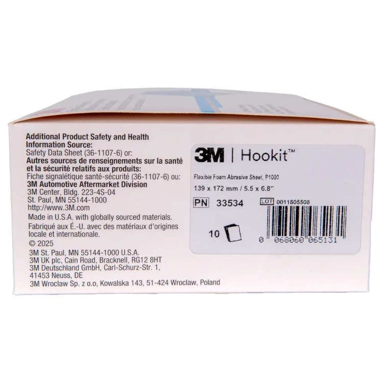 Arkusz ścierny na gąbce 3M Hookit, elastyczny P1000 - 10 szt.