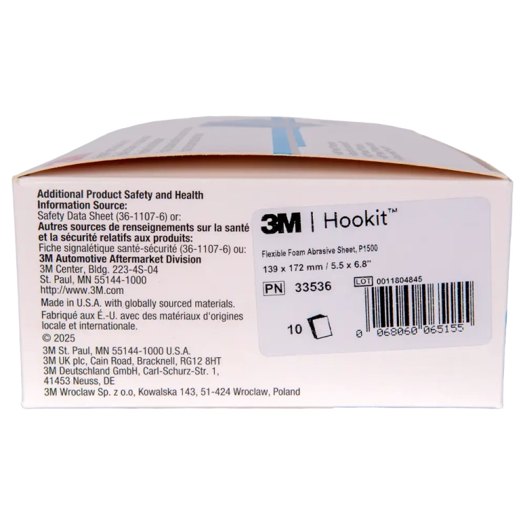Arkusz ścierny na gąbce 3M Hookit, elastyczny P1500 - 10 szt.