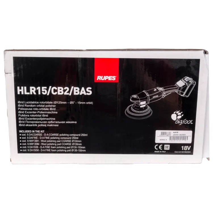 Rupes HLR15 iBrid 125mm DA maszyna polerska zestaw BAS