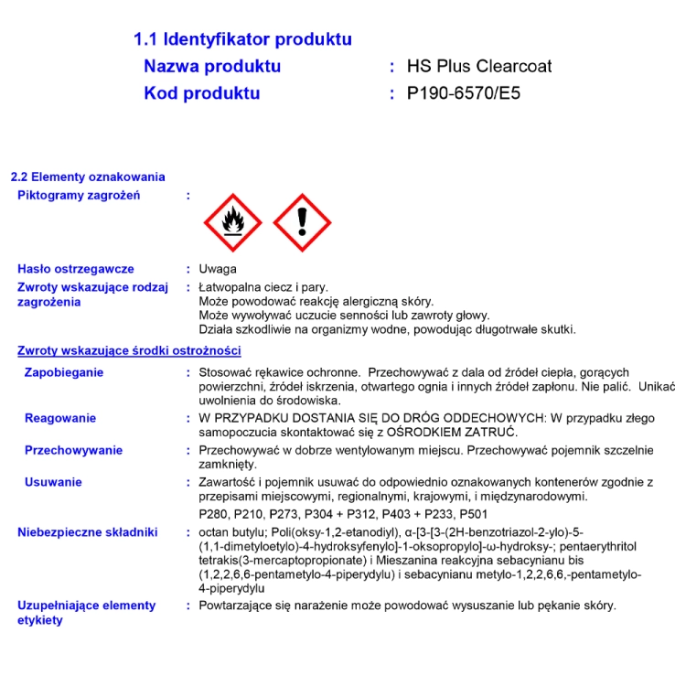 Lakier bezbarwny NEXA 6570 + utwardzacz 8645