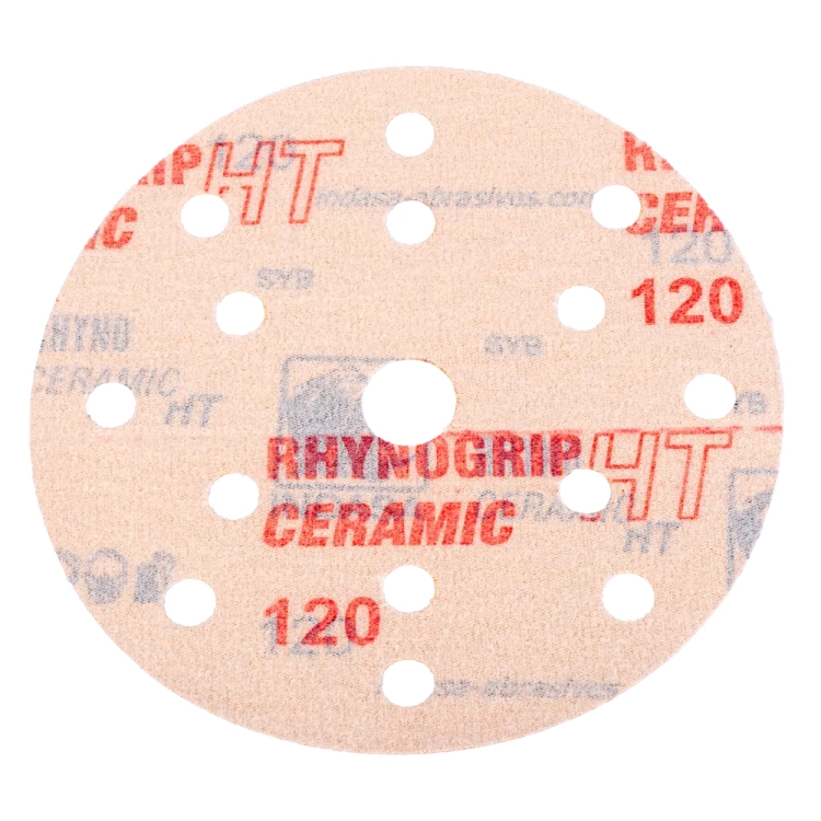 Krążki na rzep HT CERAMIC o średnicy 150mm 15H otworowa o gradacji P120 - w opakowaniu 50 szt.