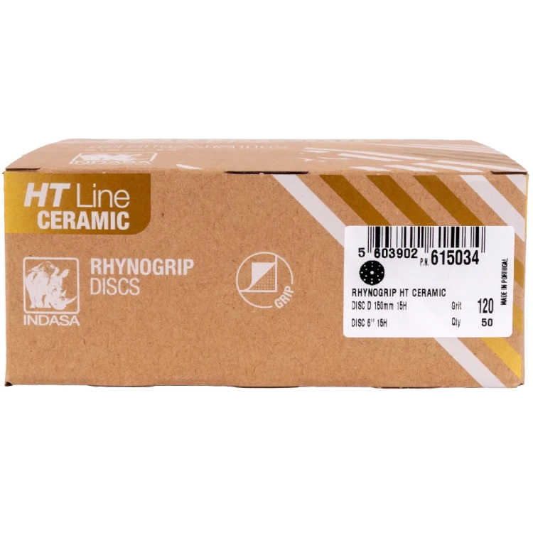 Krążki na rzep HT CERAMIC o średnicy 150mm 15H otworowa o gradacji P120 - w opakowaniu 50 szt.