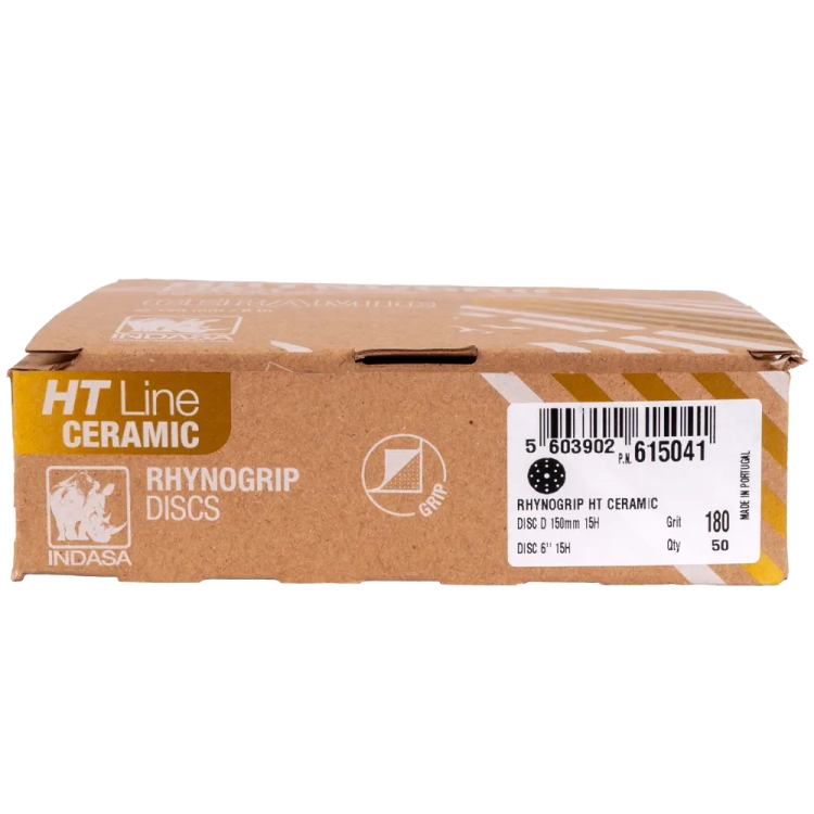 Krążki na rzep HT CERAMIC o średnicy 150mm 15H otworów o gradacji P180 - w opakowaniu 50 szt.