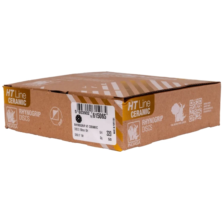 Krążki na rzep HT CERAMIC o średnicy 150mm 15H otworów o granulacji P320 - w opakowaniu 50 szt.