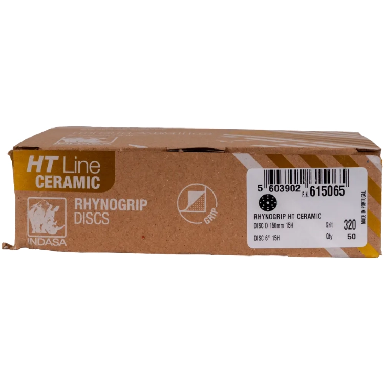 Krążki na rzep HT CERAMIC o średnicy 150mm 15H otworów o granulacji P320 - w opakowaniu 50 szt.