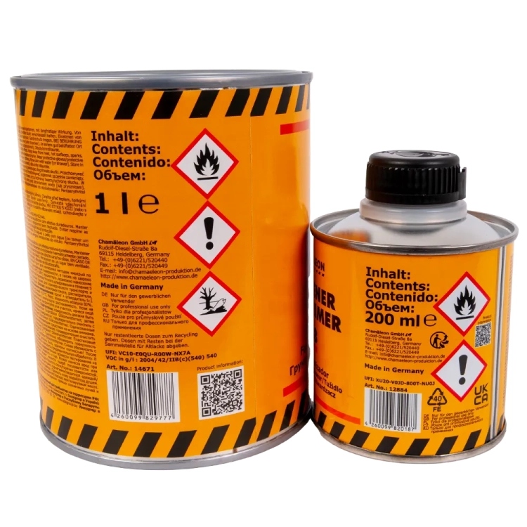 Podkład mokro na mokro Chamaleon 1L szary z Utwardzaczem do podkładu Chamaleon 288