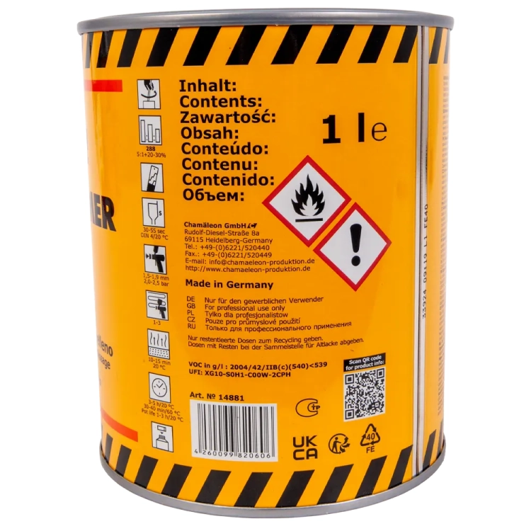 Podkład akrylowy wypełniający HS 5:1 szary 1L Chamaleon 488