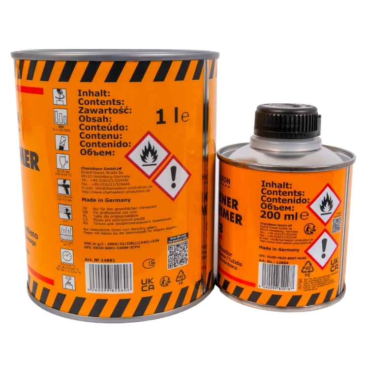 Podkład akrylowy wypełniający HS 5:1 szary 1L Chamaleon 488 z Utwardzaczem Chamaleon 288