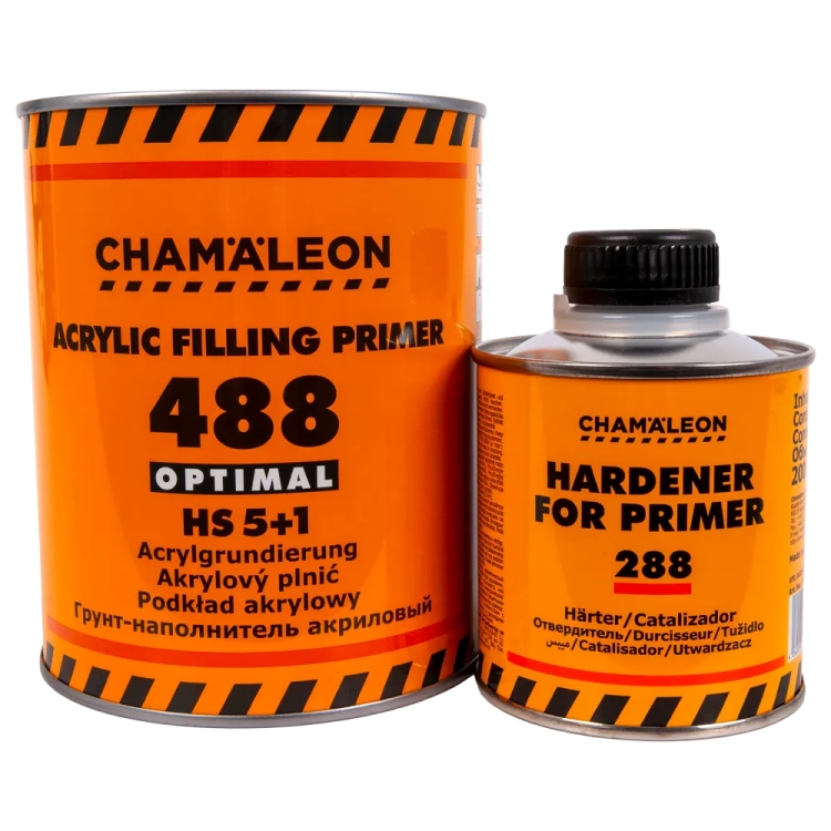 Podkład akrylowy wypełniający HS 5:1 czarny 1L Chamaleon 488 z Utwardzaczem Chamaleon 288