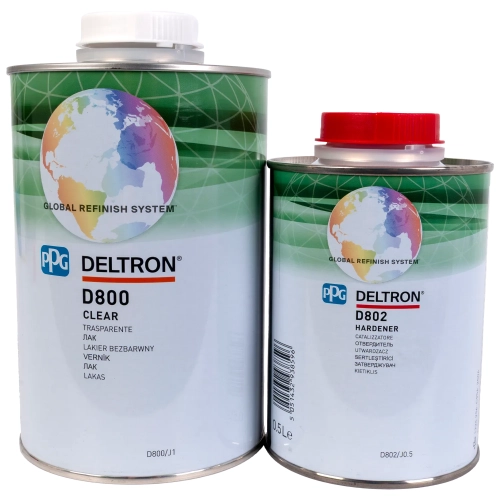 D800 Lakier bezbarwny + D802 utwardzacz kpl 1.5l PPG Deltron