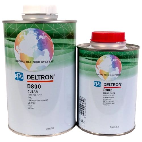 D800 Lakier bezbarwny + D802 utwardzacz kpl 1.5l PPG Deltron