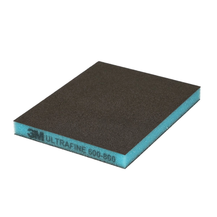 Gąbka ścierna dwustronna 124 x 98 mm, Ultra Fine NIEBIESKA P600-P800