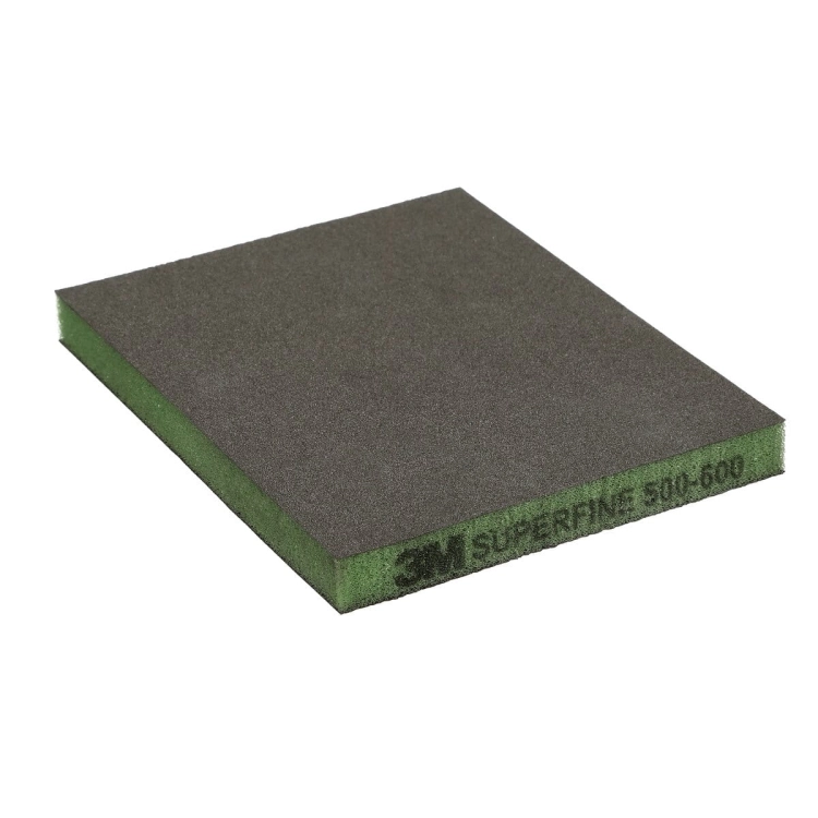 Gąbka ścierna dwustronna 124 x 98 mm Super fine ZIELONA P500-P600