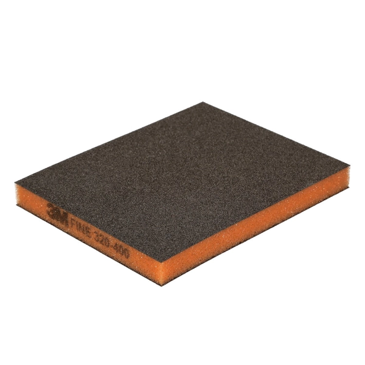 Gąbka ścierna dwustronna 124 x 98 mm, Fine POMARAŃCZOWA P320-P400