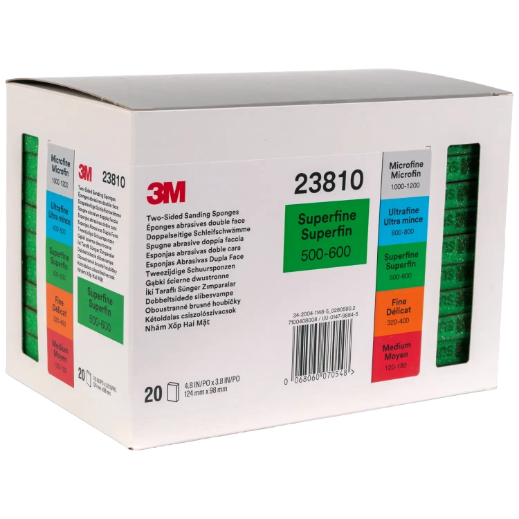 Gąbka ścierna dwustronna 124 x 98 mm Super fine ZIELONA P500-P600