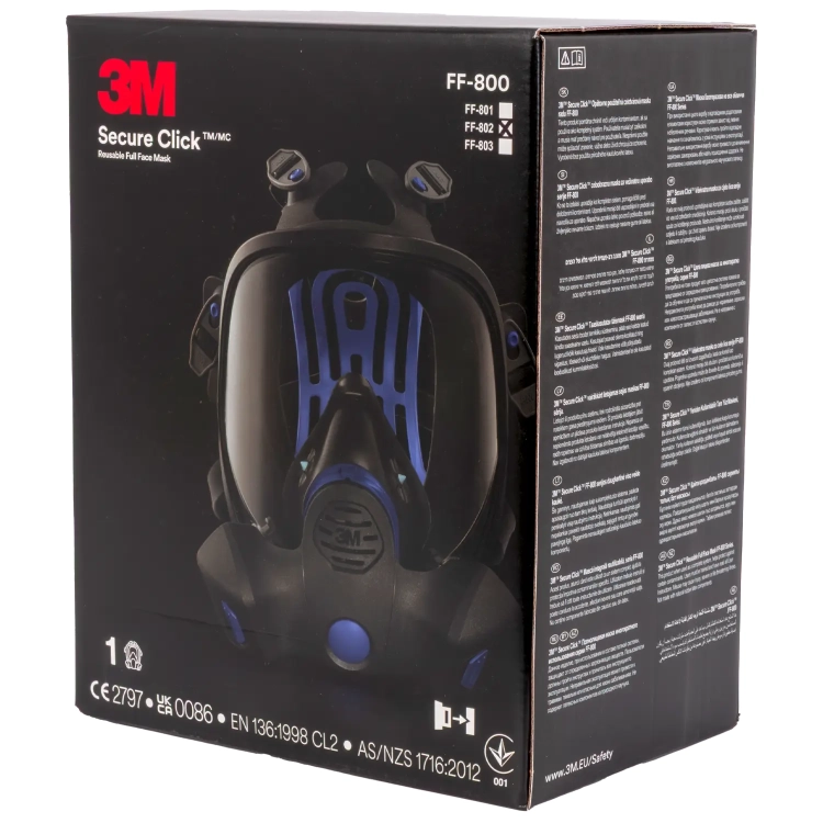 Maska lakiernicza pełnotwarzowa 3M Secure Click FF-802 "M"