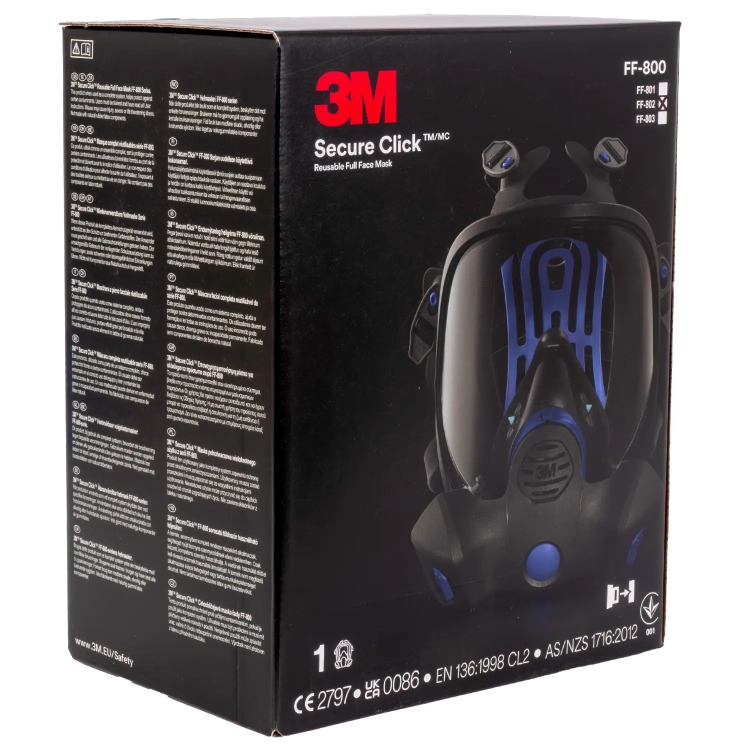 Maska lakiernicza pełnotwarzowa 3M Secure Click FF-802 "M"