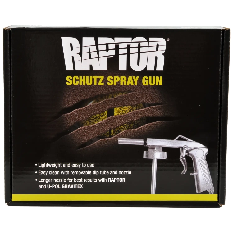 Raptor Zestaw 4 butelki Czarny natryskowy środek ochronny U RLB/S4 + pistolet U-POL