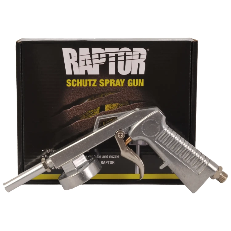 Raptor Zestaw 4 butelki Czarny natryskowy środek ochronny U RLB/S4 + pistolet U-POL