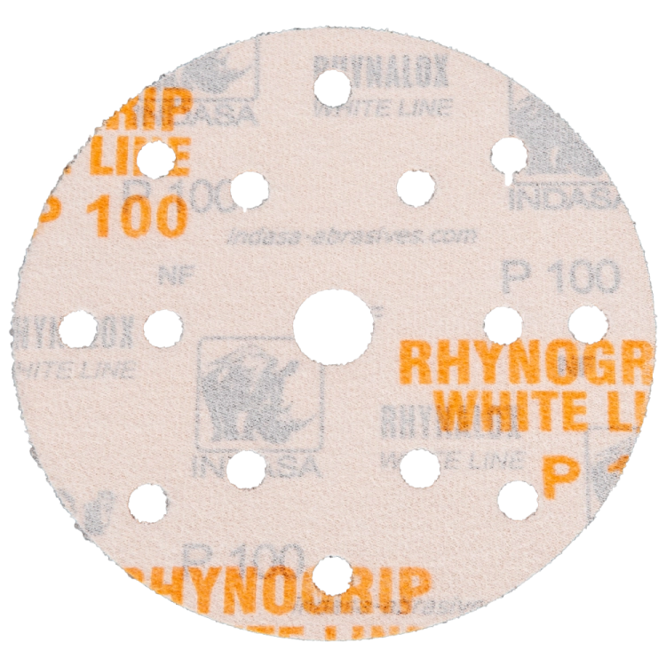 Indasa Krążki ścierne na rzep WHITE 150/15H P100 392317