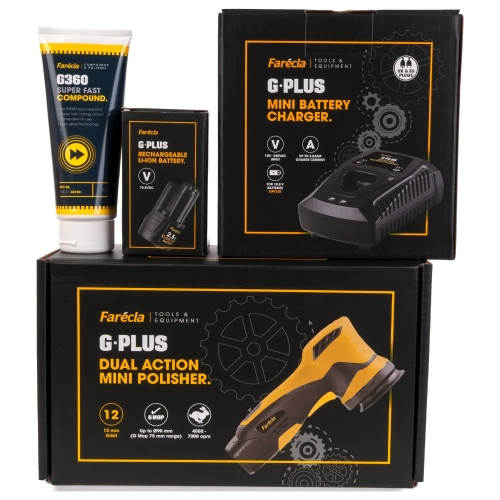 Zestaw z mini polerką akumulatorową DA G Plus Farecla 66254427040