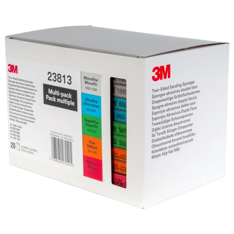 Zestaw gąbek ściernych dwustronnych MIX 124 x 98 mm 3M 23813 od Medium P120-P180 do Microfine P1000-P1200
