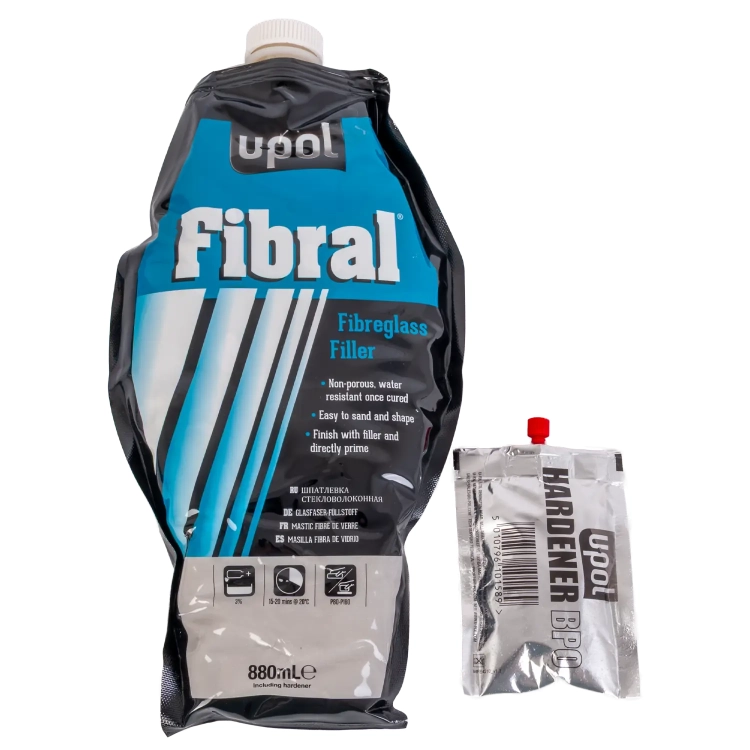 Szpachla z włóknem szklanym 880 ml U-POL Fibral FIB/BL