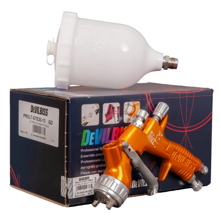 Pistolet lakierniczy GTI PROLITE dysze 1,2 + 1,3 TE10 Złoty