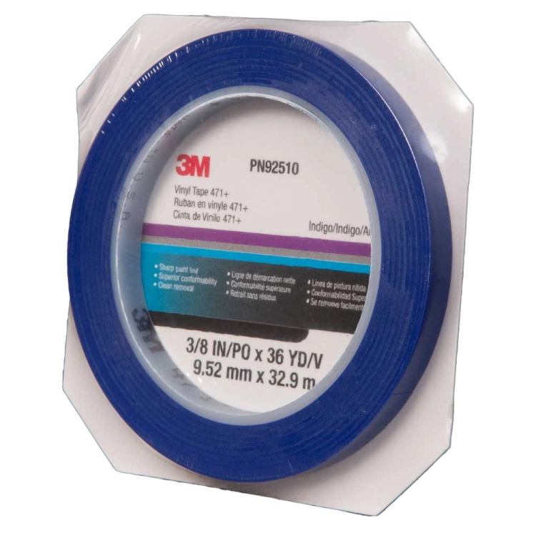 Taśma maskująca cienkoliniowa winylowa 9,52mm x 32,9m niebieska 3M 02510+