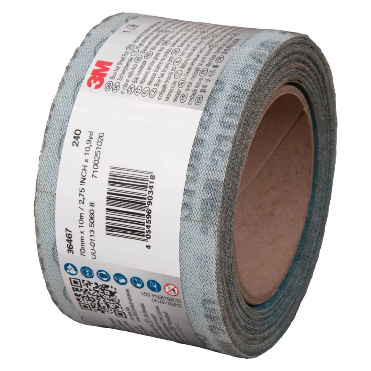 Pas ścierny na siatce Blue II 70mm x 10m 240+ 3M 36467