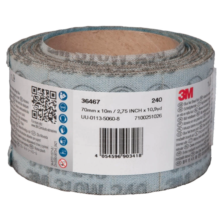 Pas ścierny na siatce Blue II 70mm x 10m 240+ 3M 36467