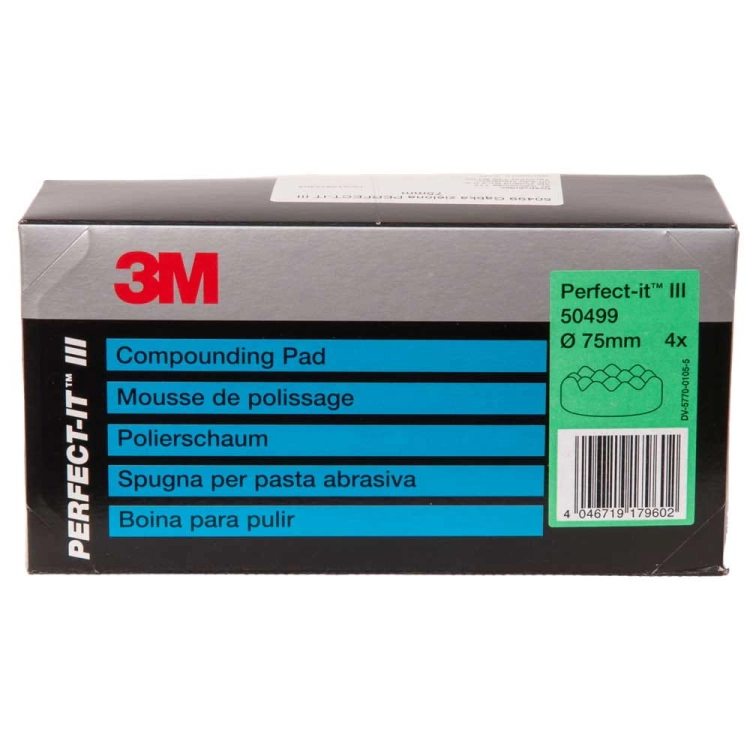 Gąbka polerska zielona karbowana 75 mm 3M Perfect-It 50499