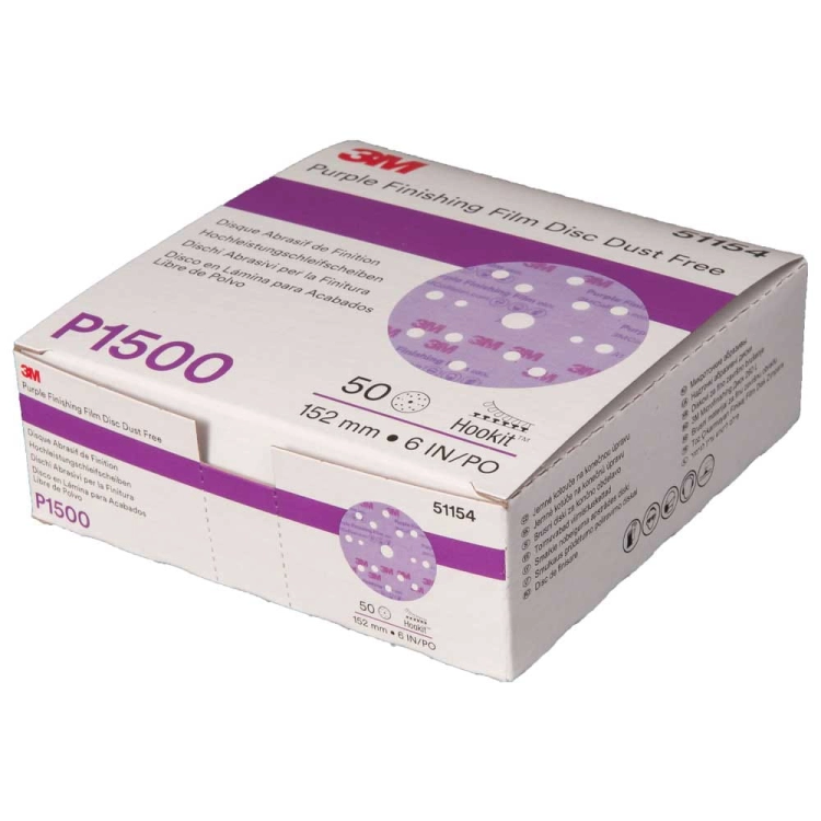 Krążki ścierne na rzep 150 mm P1500 15 otworów 3M Hookit 260L 51154