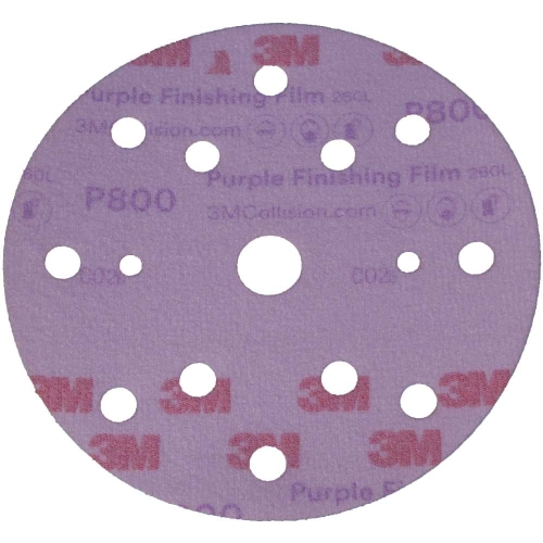 Krążki ścierne na rzep 150 mm P800 15 otworów 3M Hookit 260L 51155
