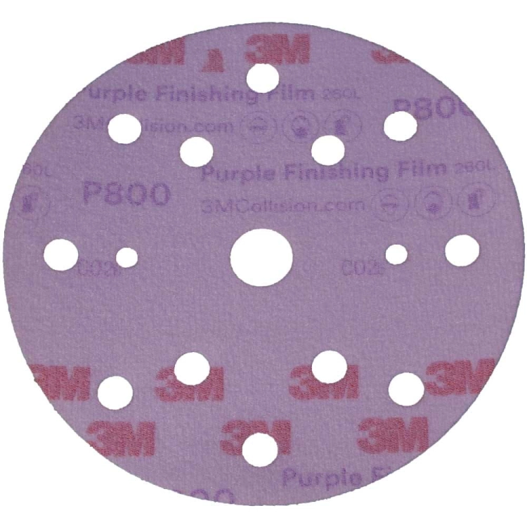 Krążki ścierne na rzep 150 mm P800 15 otworów 3M Hookit 260L 51155