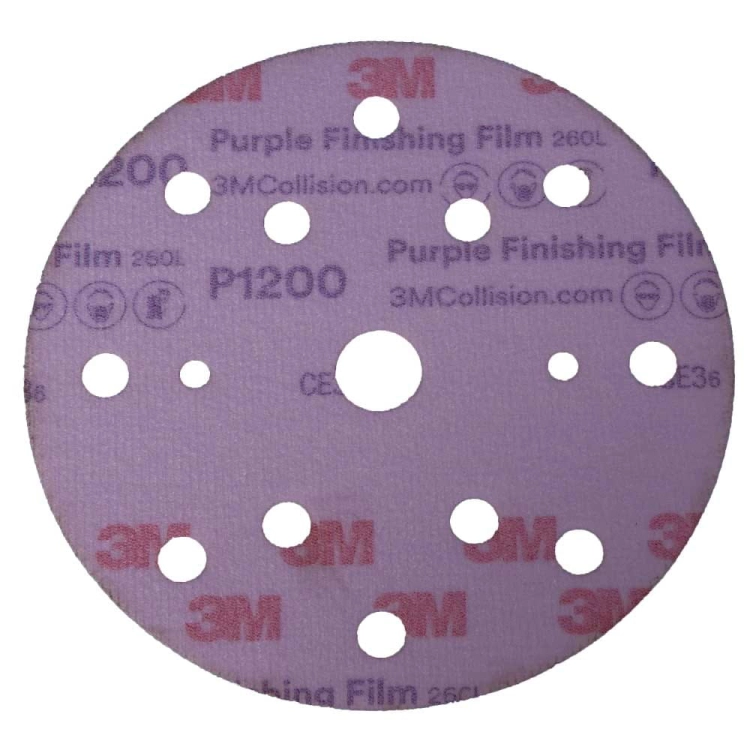 Krążek ścierny na rzep P1200 150 mm 15 otworów 3M 51158 260L