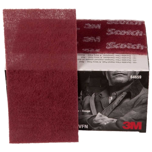 3M 64659 Włóknina ścierna czerwona 114/228mm Very Fine