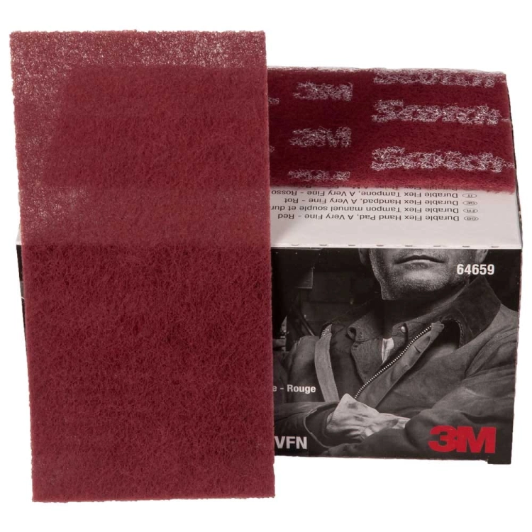 3M 64659 Włóknina ścierna czerwona 114/228mm Very Fine