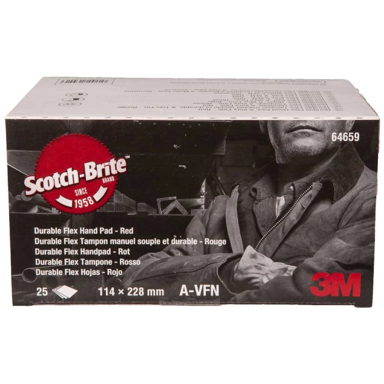 Włóknina ścierna czerwona Very Fine 3M™ Scotch-Brite™ 64659 114 x 228 mm