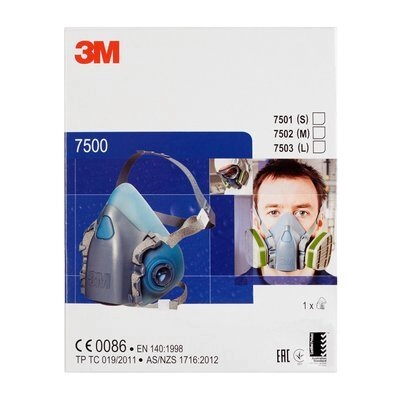 Maska półmaska lakiernicza ochronna wielokrotnego użytku 3M 07503 z filtrami 06051 A1, 05911, 0501 rozmiar L, komplet