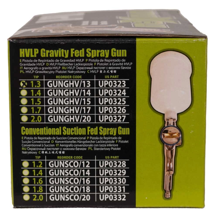 Grawitacyjny pistolet natryskowy HVLP 1,3 mm U-POL UP0323 GUNGHV/1,3