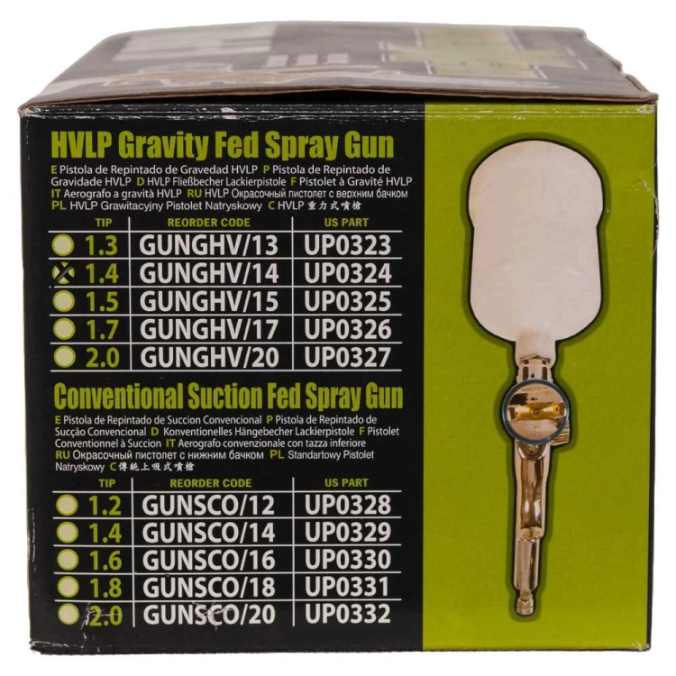 Grawitacyjny pistolet natryskowy HVLP 1,4 mm U-POL UP0324 GUNGHV/1,4